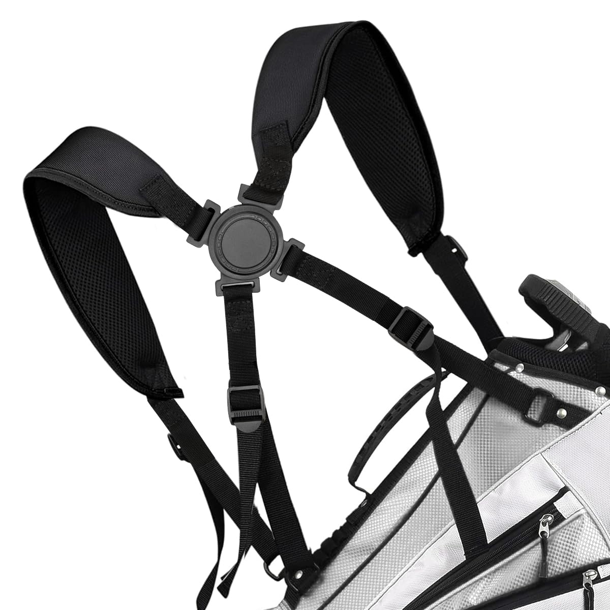 Golf Bag Strap Replacement Bags Straps Double Shoulder 4 Point Golf Bag Strap Black Thick Backpack Strap for Golf Bags (Black 1)